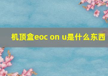 机顶盒eoc on u是什么东西